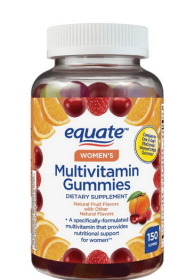 Equate Women's Multivitamin Nutritional Support Gummies, Natural Fruit, 150 Count