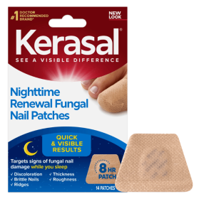 Kerasal Nighttime Renewal Anti-Fungal Nail Patch, Extra Strength, Overnight Repair, 14 Count
